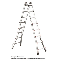 vendita online Scala scalissima telescopica multiposizione 12+12 gradini  Scale a doppia salita Svelt Spa